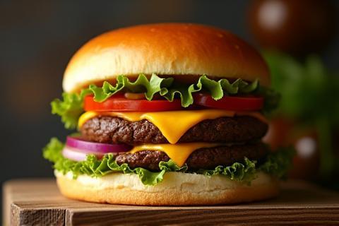 Professionally photographed burger